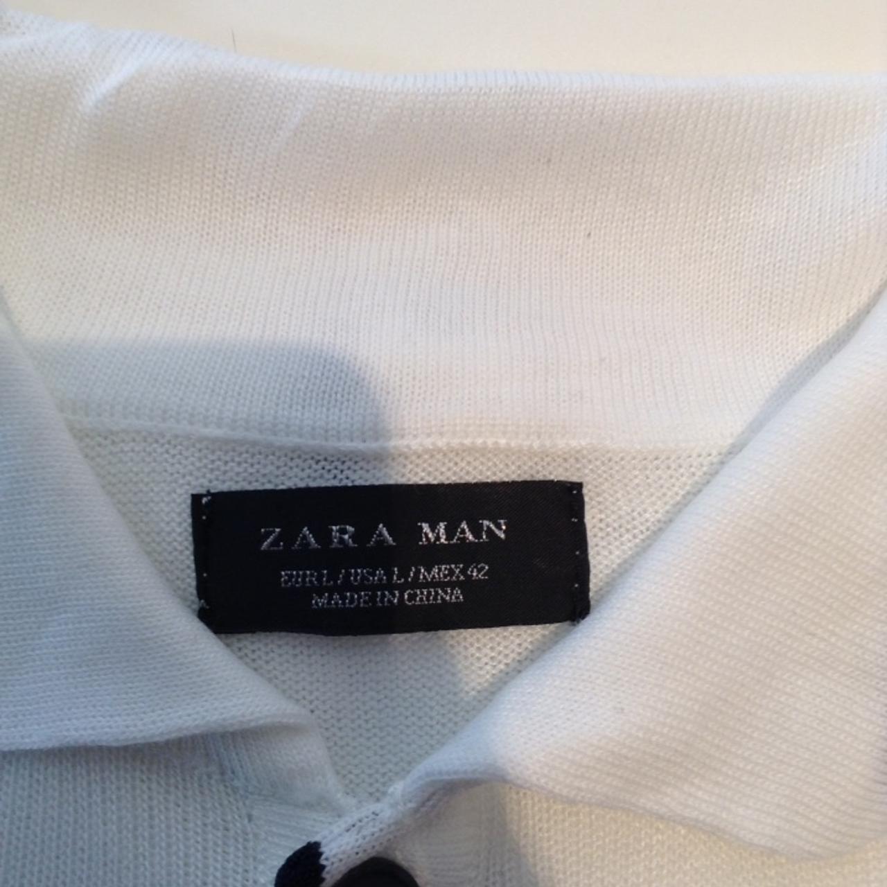 Zara Men's White Polo-shirts | Depop