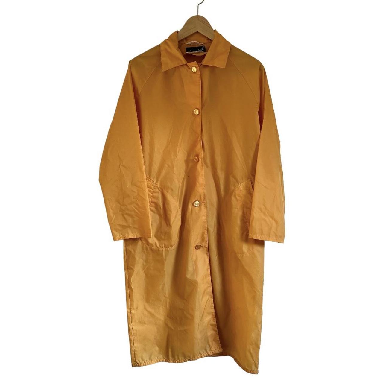 Yellow LongLine Rain Coat Made in Hong Kong Size... Depop