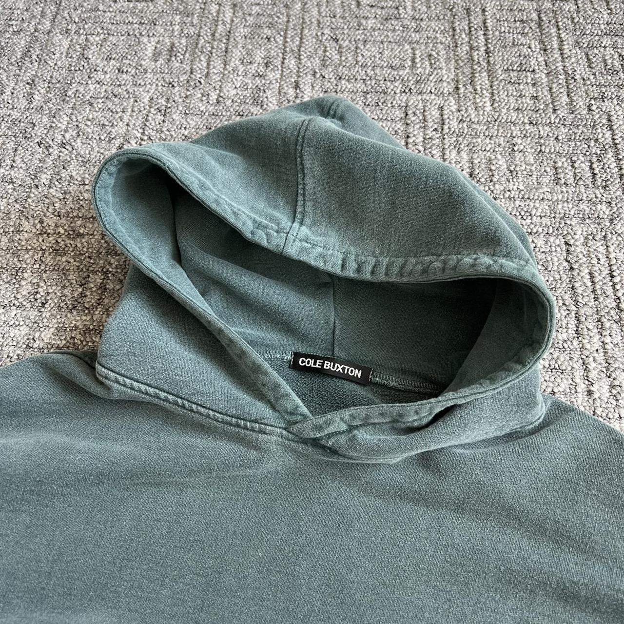 Cole Buxton washed green hoodie. Size XL and in... - Depop