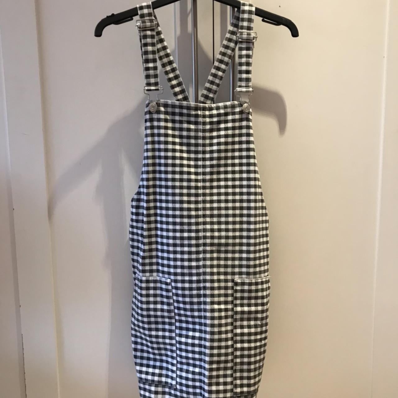 Topshop gingham pinafore on sale dress