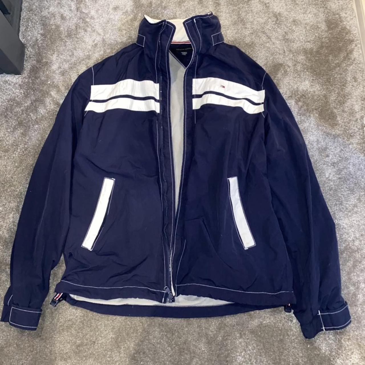 Tommy Hilfiger Men's Navy and White Jacket | Depop