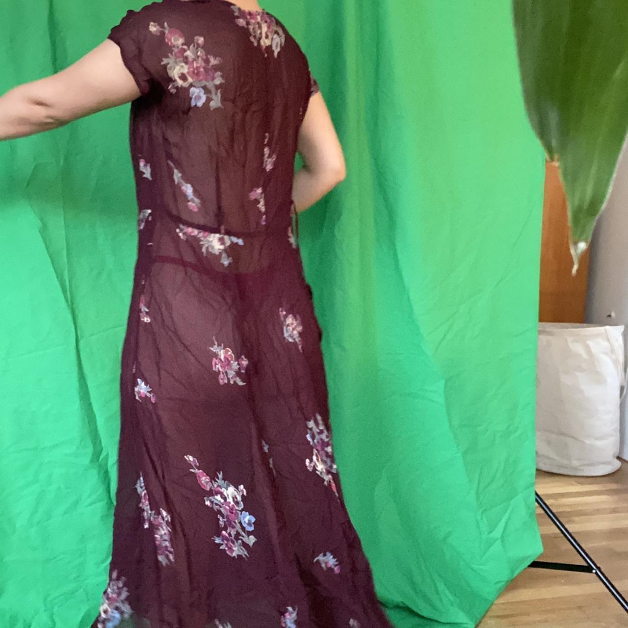 Reformation Women's Burgundy and Pink Dress (2)