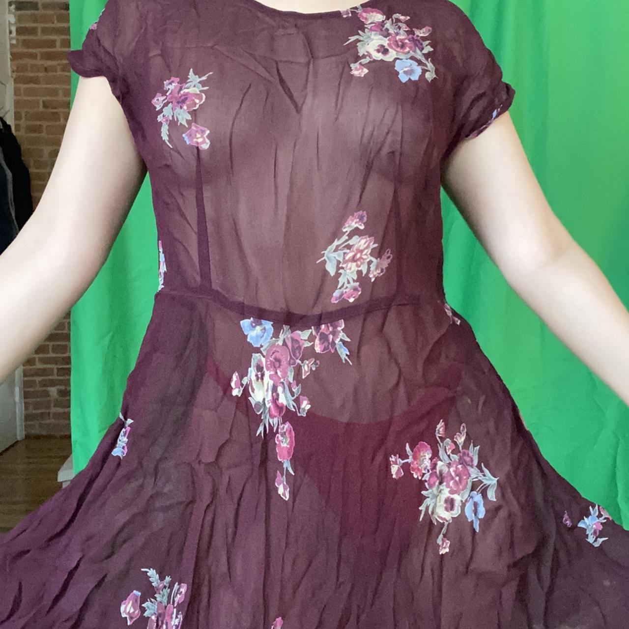 Reformation Women's Burgundy and Pink Dress (3)