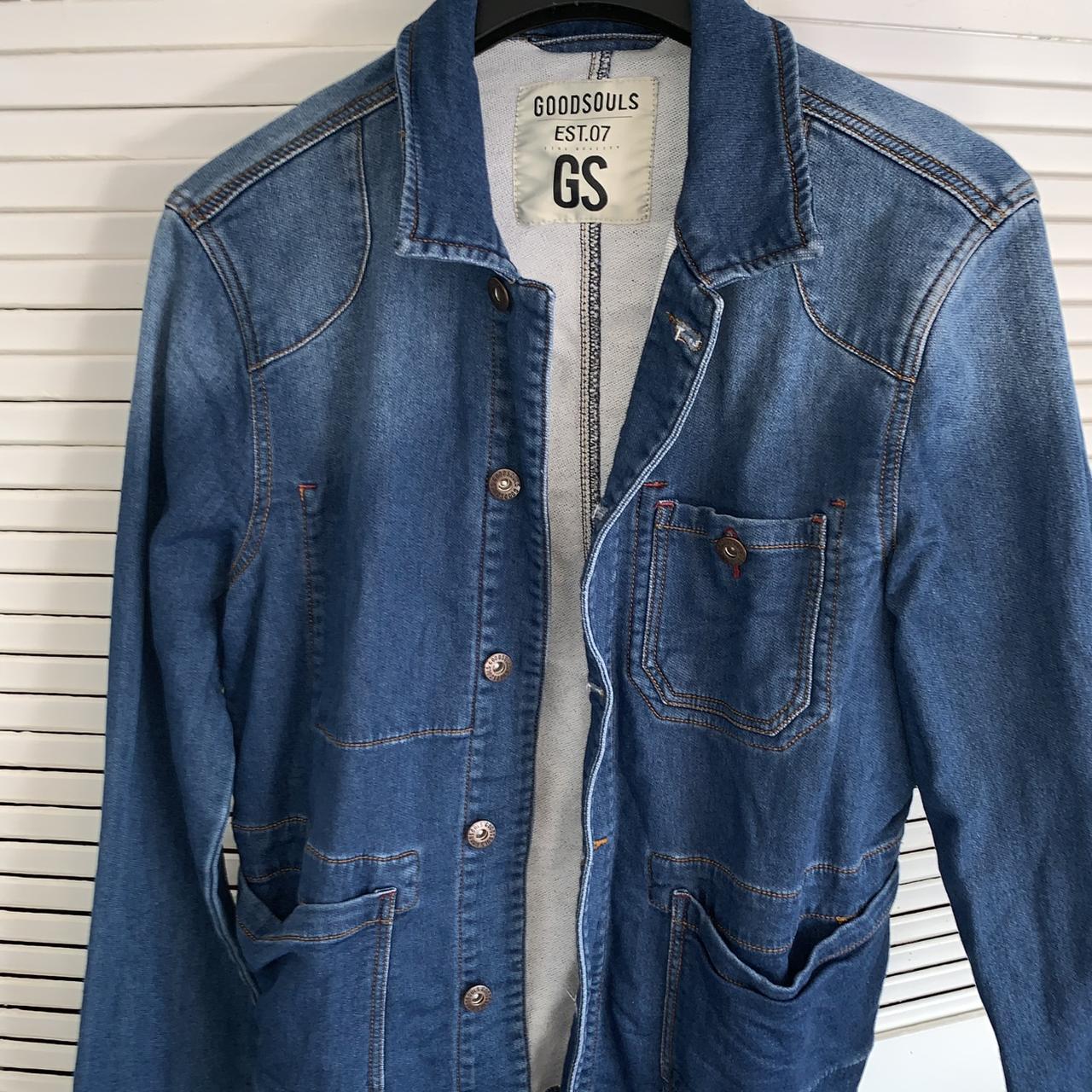 Men’s Goodsouls Blue Denim Jacket Size Medium Never... - Depop