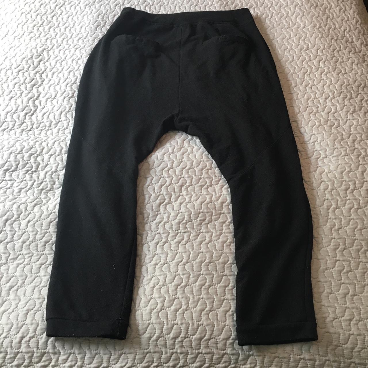 Zara Man black zipper drop crotch sweatshorts