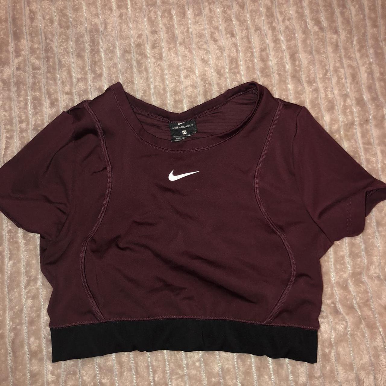 Burgundy nike crop top hotsell