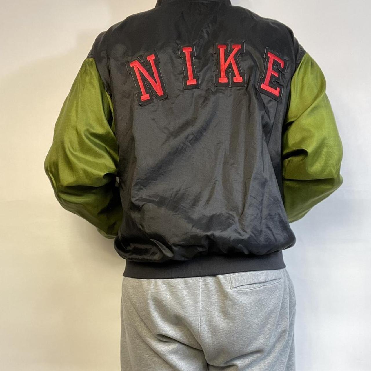 90’s olive green nike wind breaker imperfections=... Depop