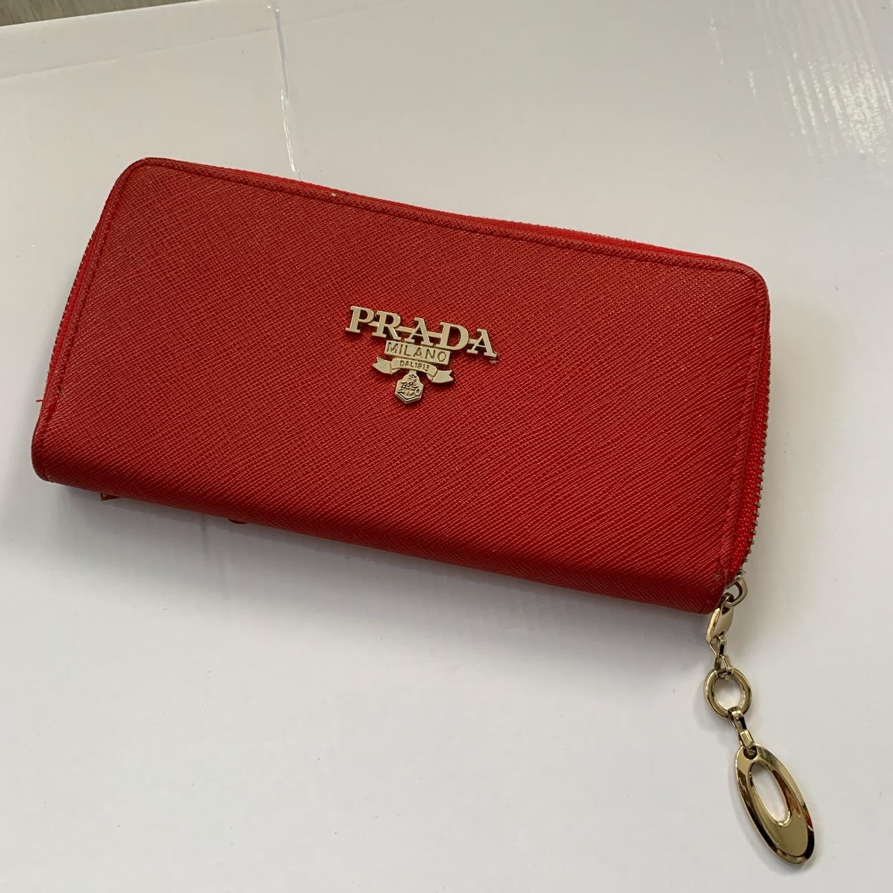 New Prada Lacca Red Vitello Move Leather Chain Wallet Crossbody 1MT290 -  Walmart.com