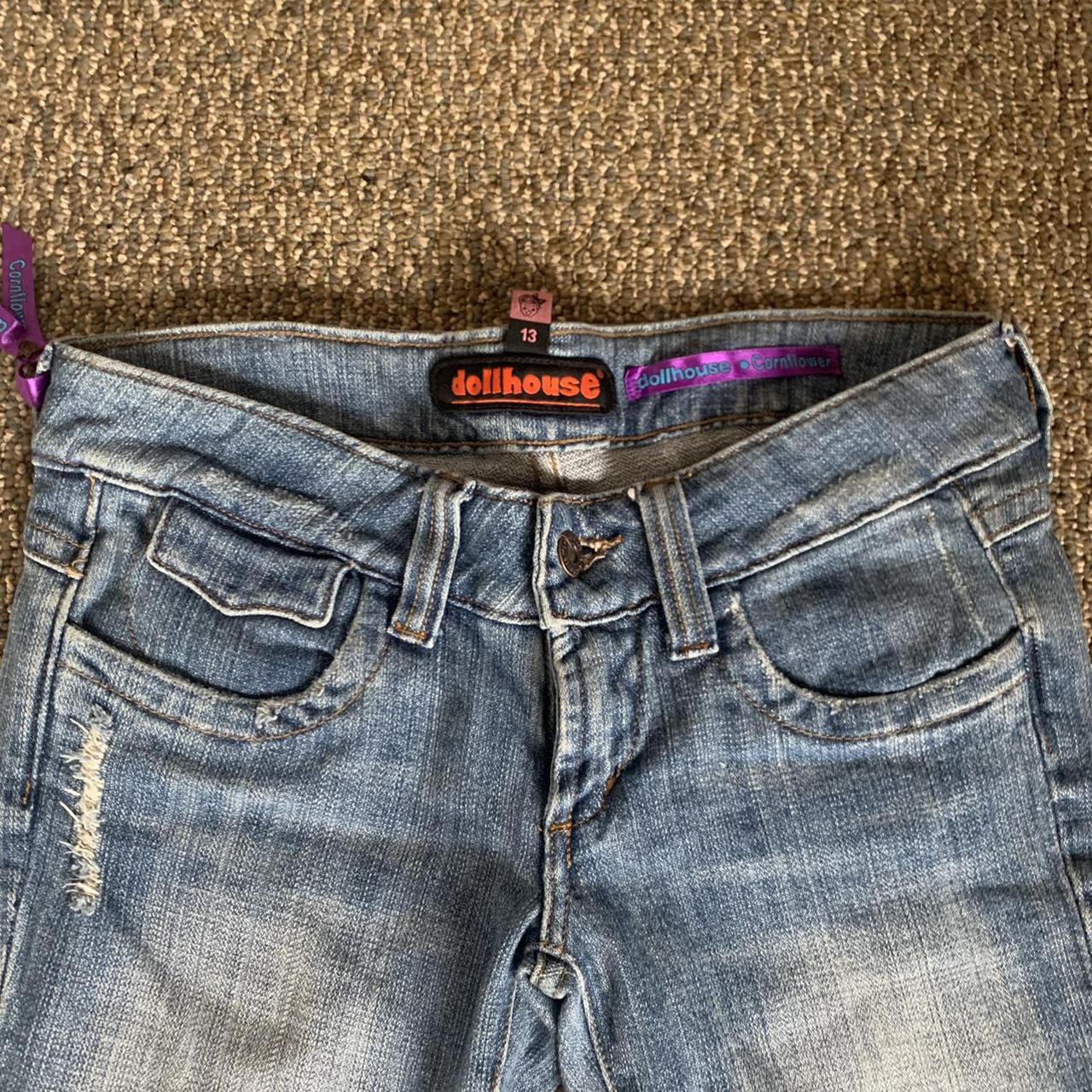 vintage y2k dollhouse flared jeans. low rise and... - Depop