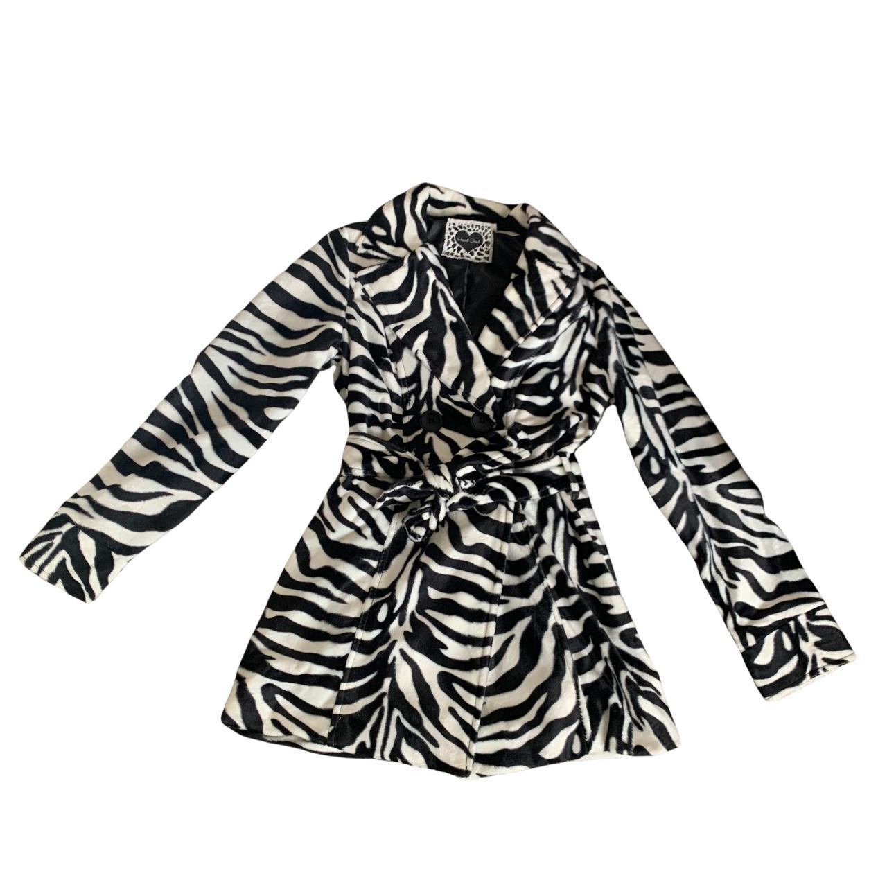 vintage y2k zebra print jacket comes with waist tie....