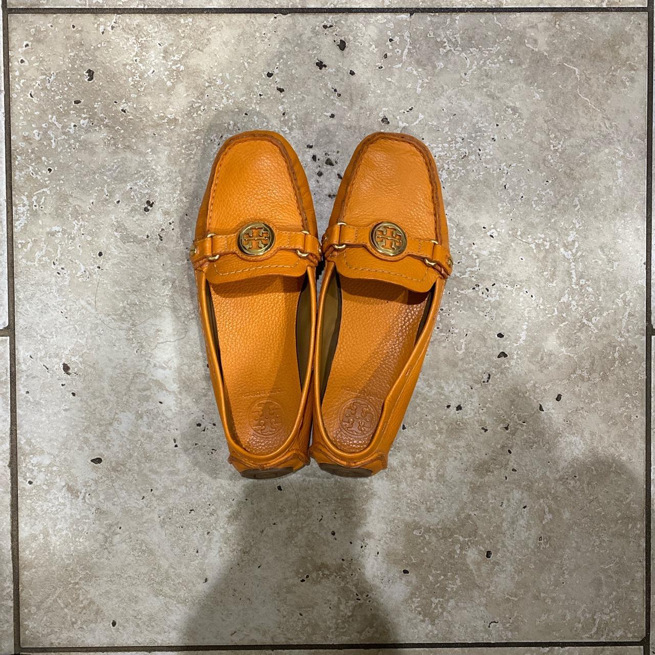 Tory Burch Women's Orange Loafers | Depop