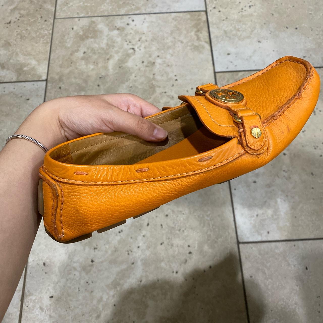 Tory Burch Women's Orange Loafers | Depop