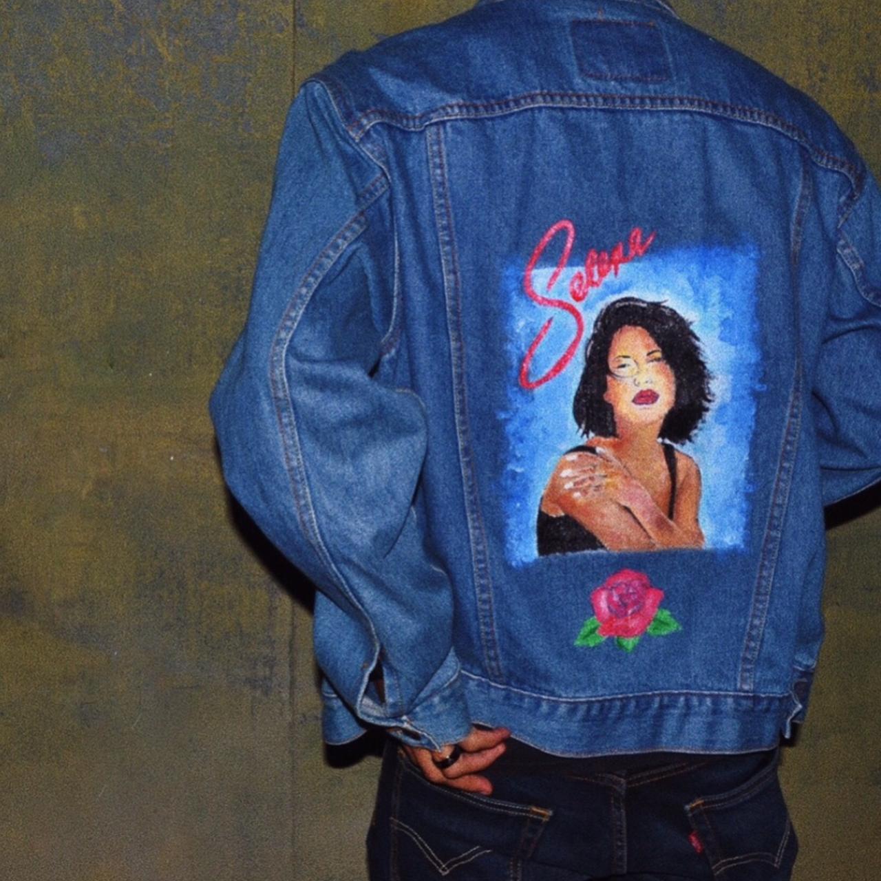 Hand-painted Selena Quintanilla jacket that I made - Depop