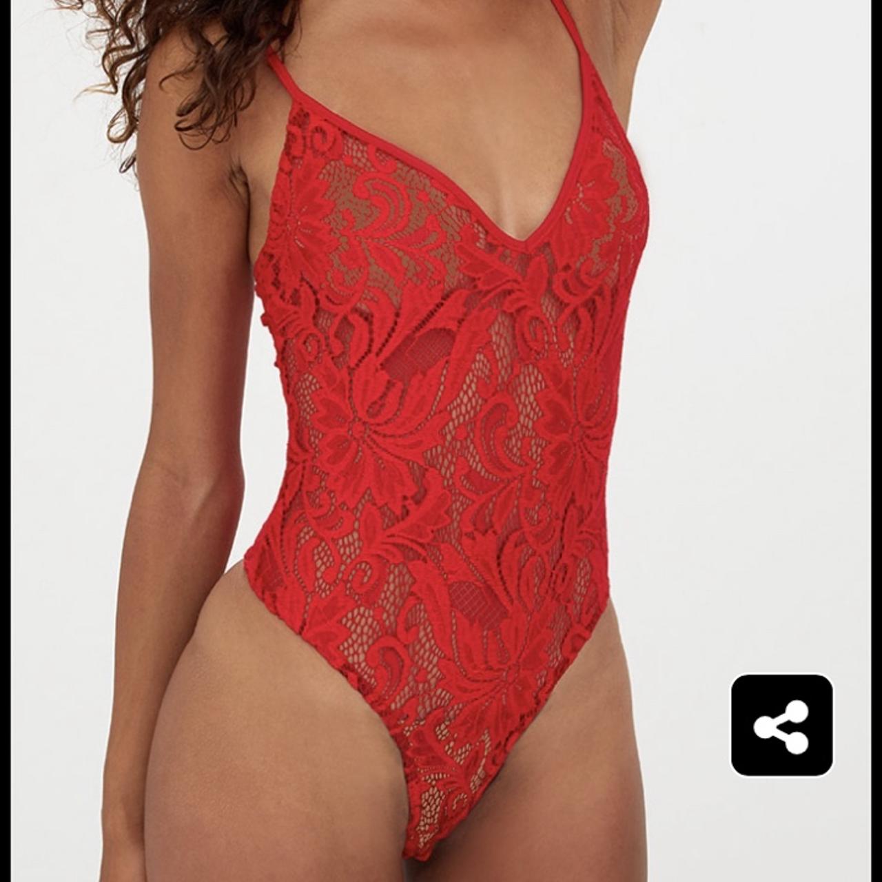 Red Lace Bodysuit  PrettyLittleThing