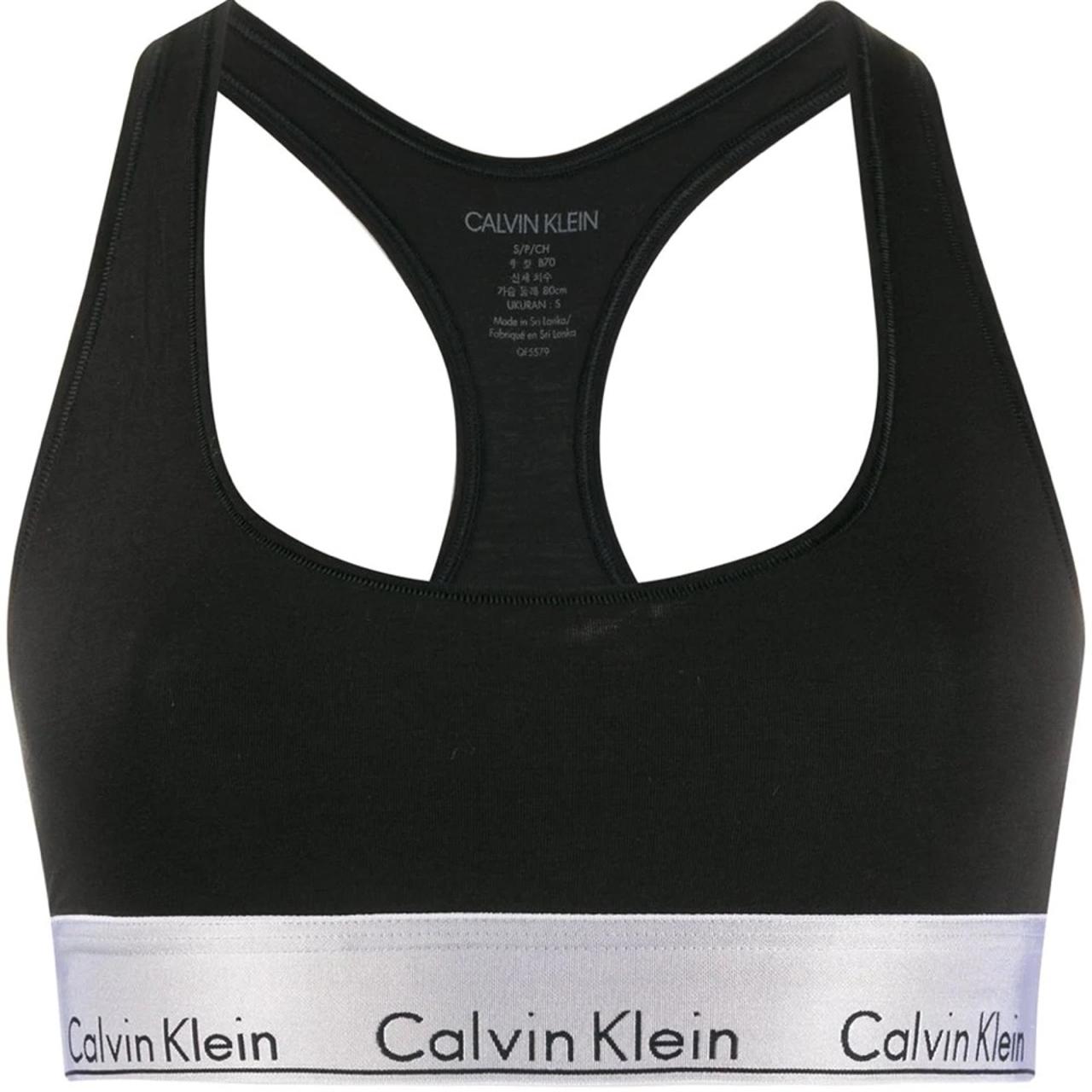 black calvin klein sports bra brand new never been... - Depop