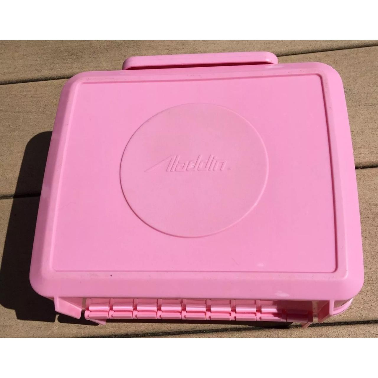 Vintage Furskins Teddy BEARS Pink Plastic Lunch BOX With THERMOS 1986 