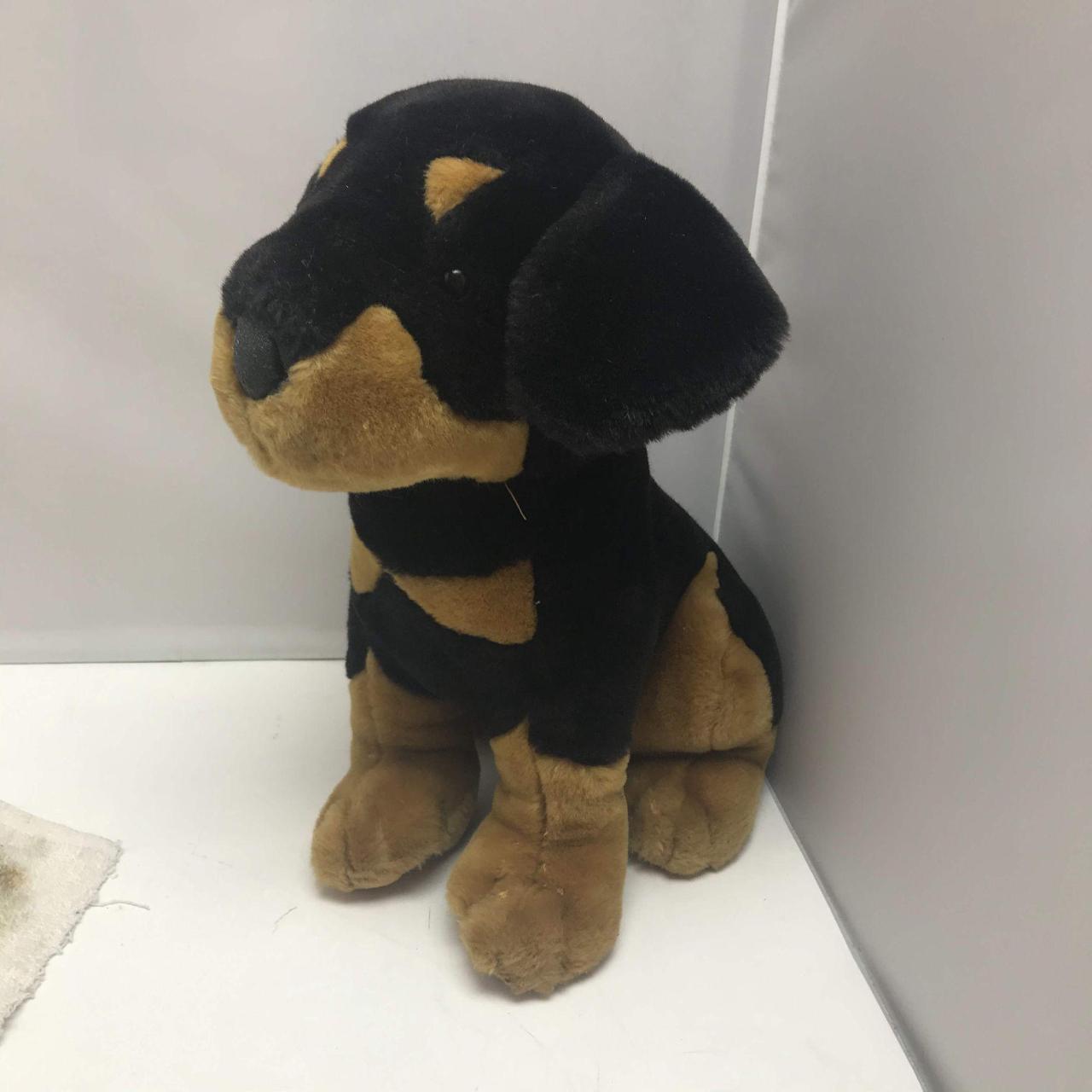 black and brown stuffed dog