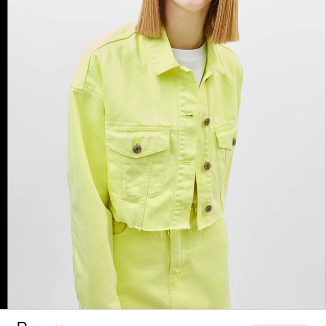 neon yellow denim shirt