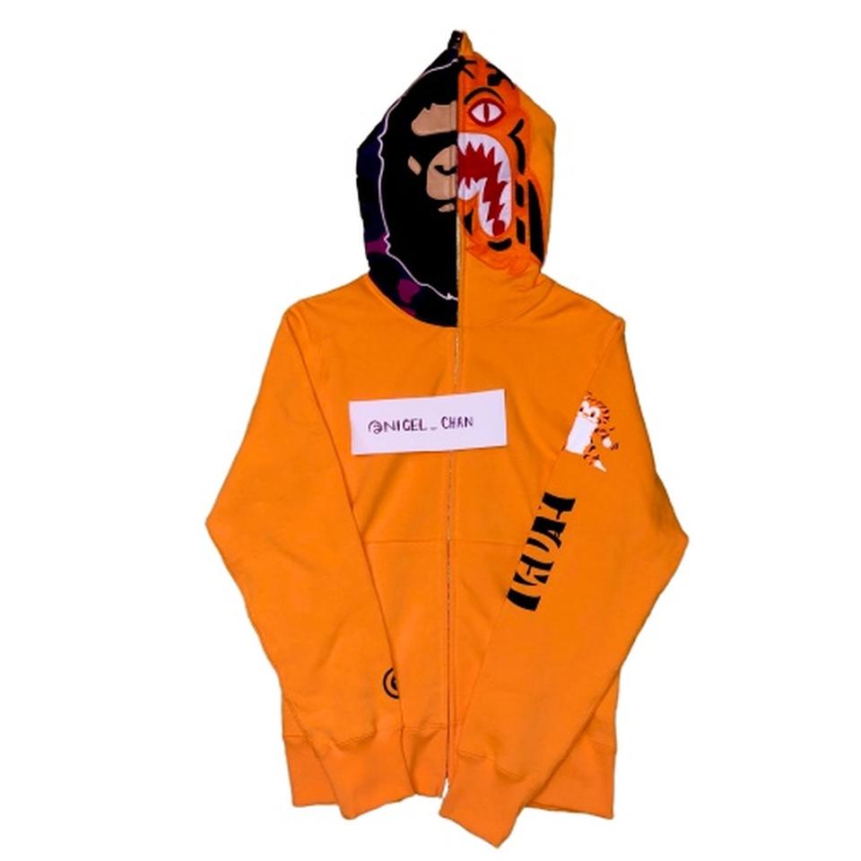 Purple and clearance orange bape hoodie