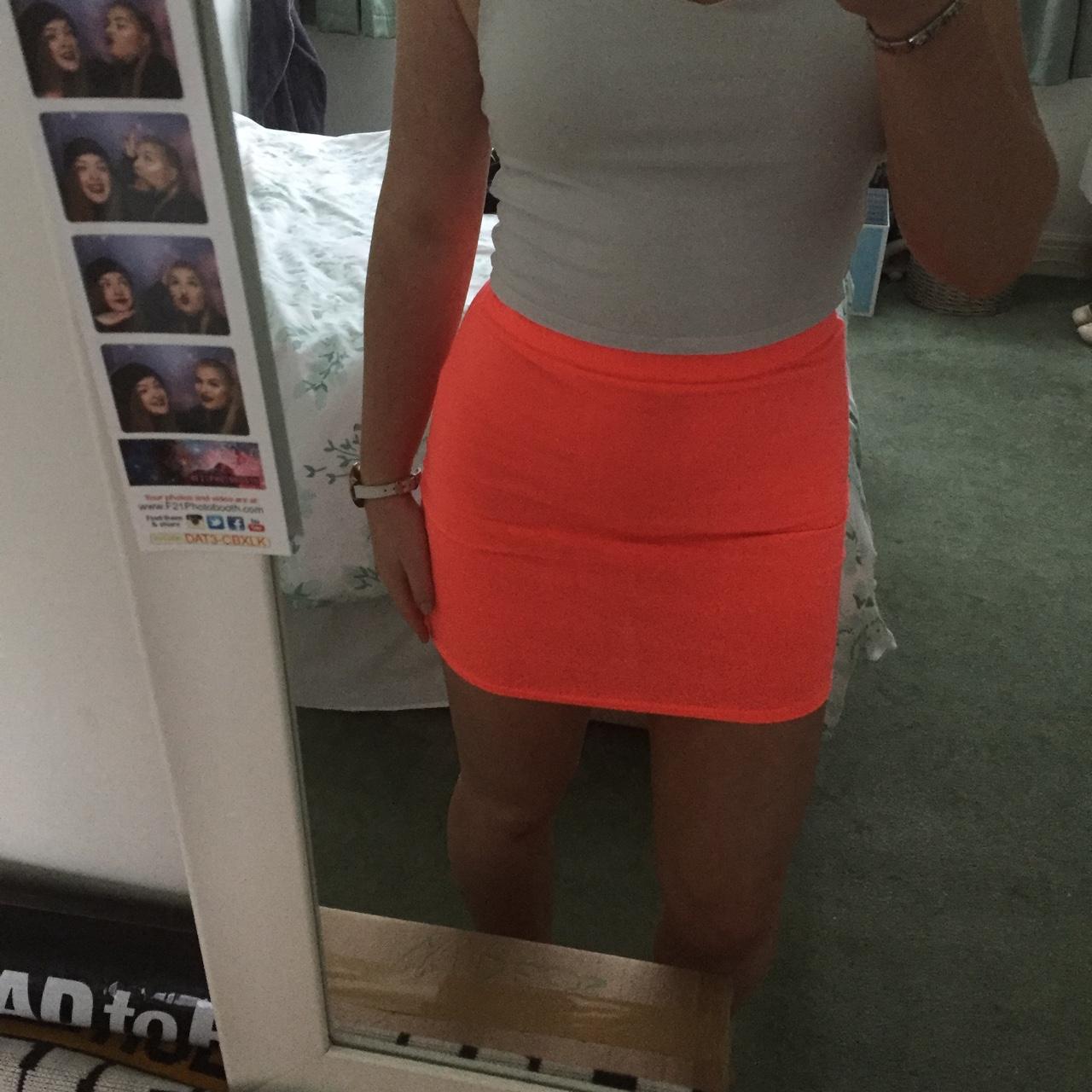 neon coral skirt