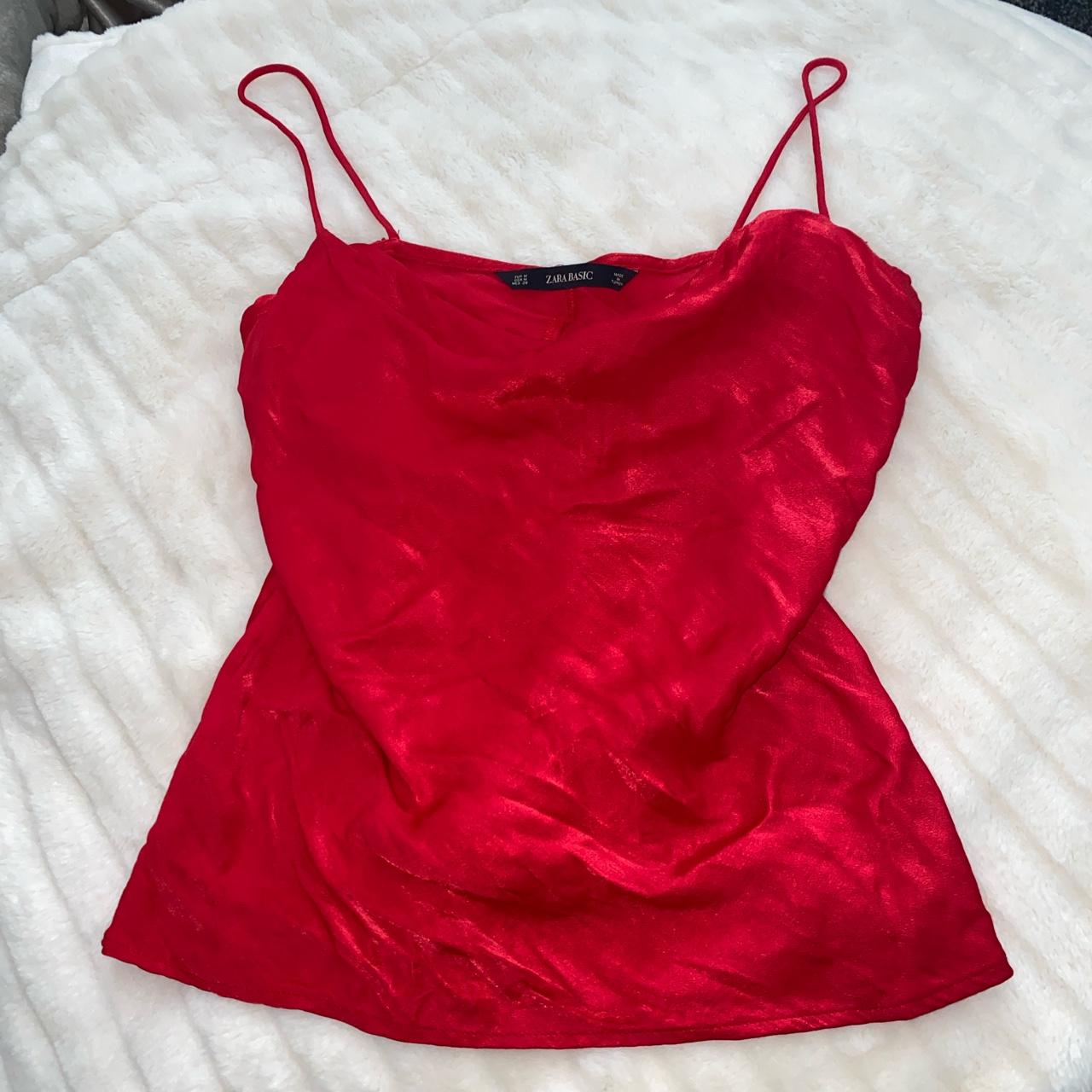 Zara Women's Red Vest | Depop