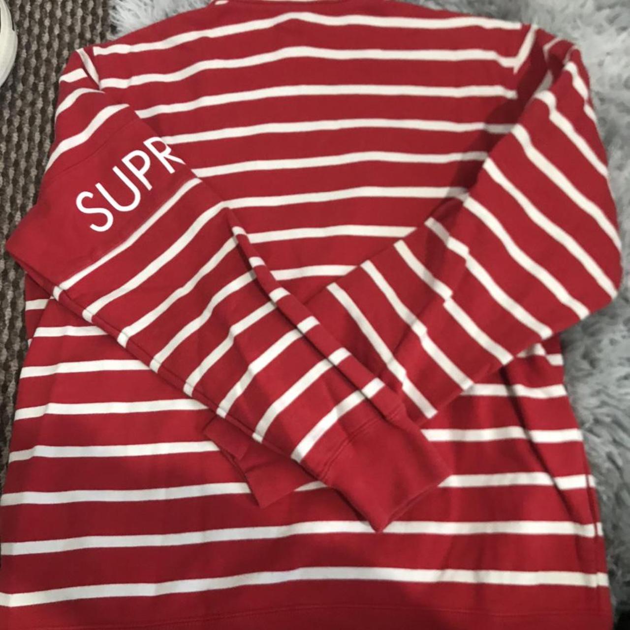 supreme striped half zip sweater