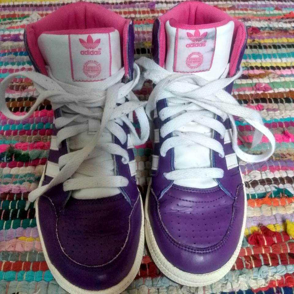 Purple adidas discount high tops