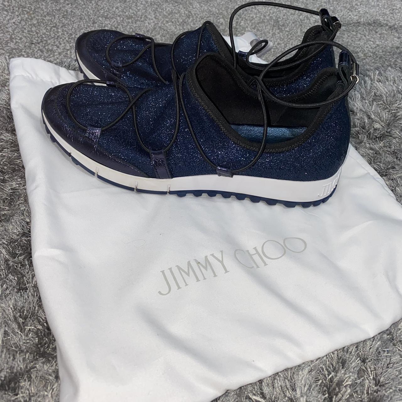 Jimmy Choo Andrea sneakers in Navy glitter size. Depop