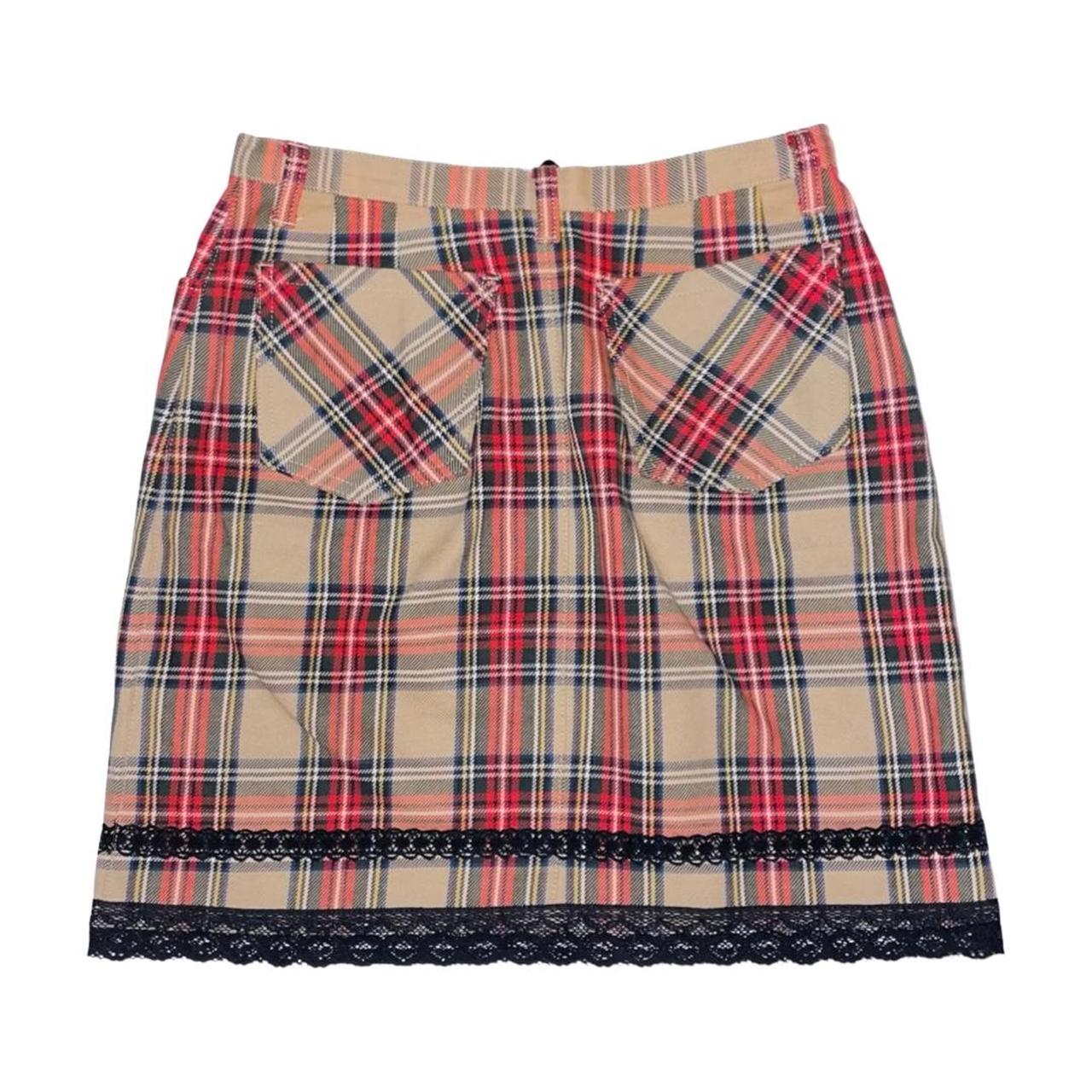 Vintage 90s plaid lace-up miniskirt by Japanese... - Depop