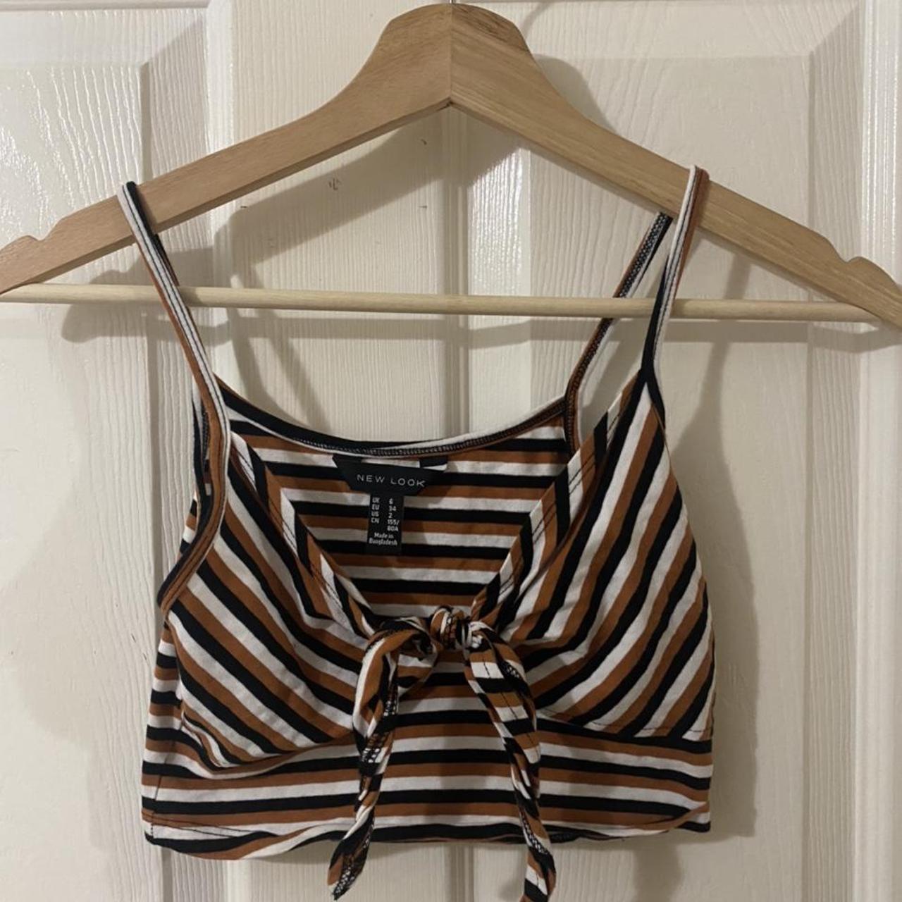 New Look Stripy Crop Top Size Uk 6 Only Worn A Few Depop