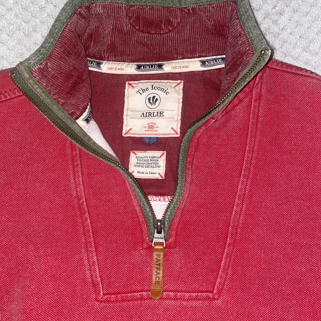 Fatface 3/4 zip jumper in red. Barely worn and... Depop