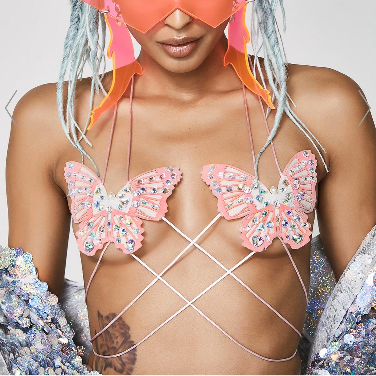 Dolls kill butterfly bra never worn 🦋 #ibiza #rave - Depop