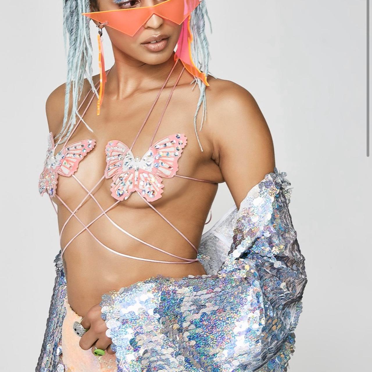 Dolls kill butterfly bra never worn 🦋 #ibiza #rave - Depop
