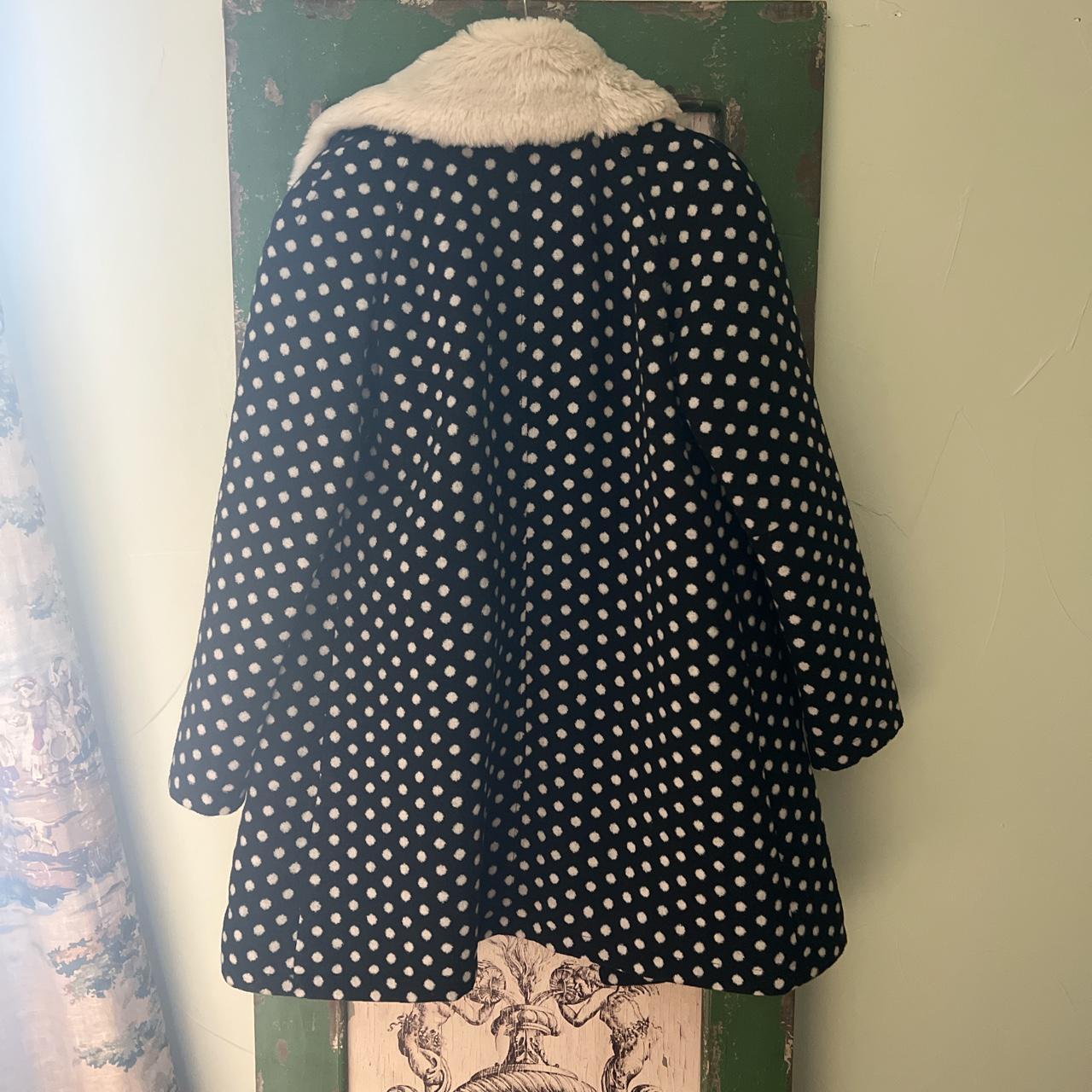This is beautiful black & white polka dot coat from... - Depop