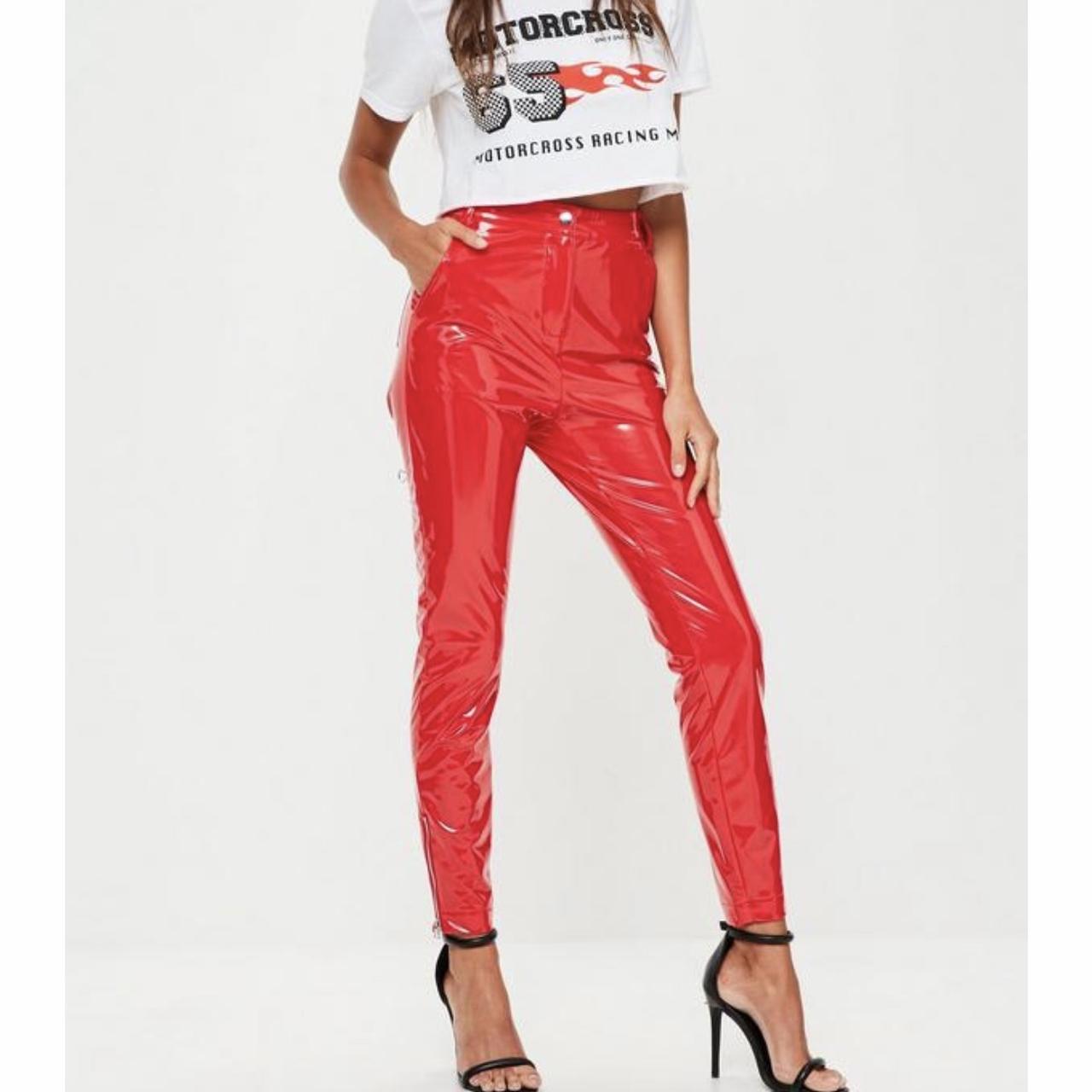 Skinny vinyl trousers