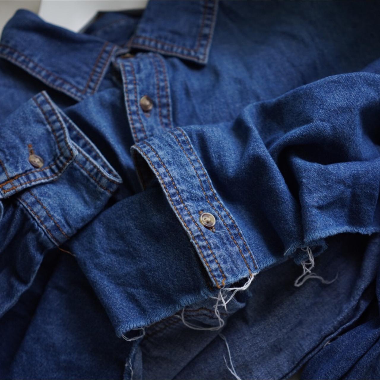 ZARA Cropped Denim Buttonup Shirt Fits size 810... Depop