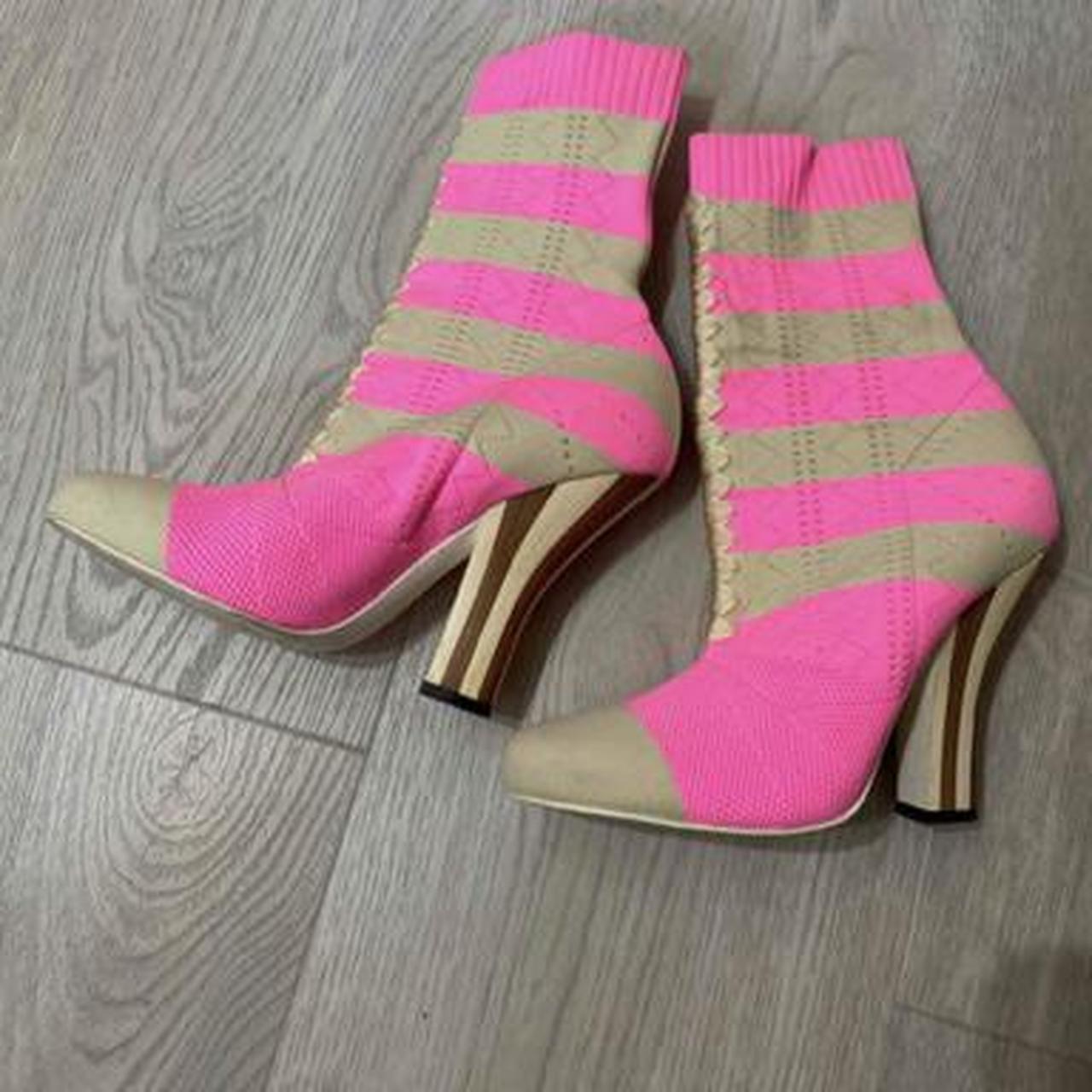 Fendi stretch knit top ankle boots