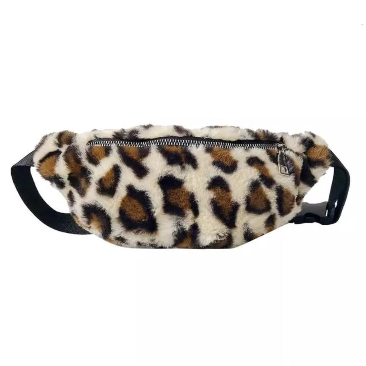 Fuzzy leopard outlet bag