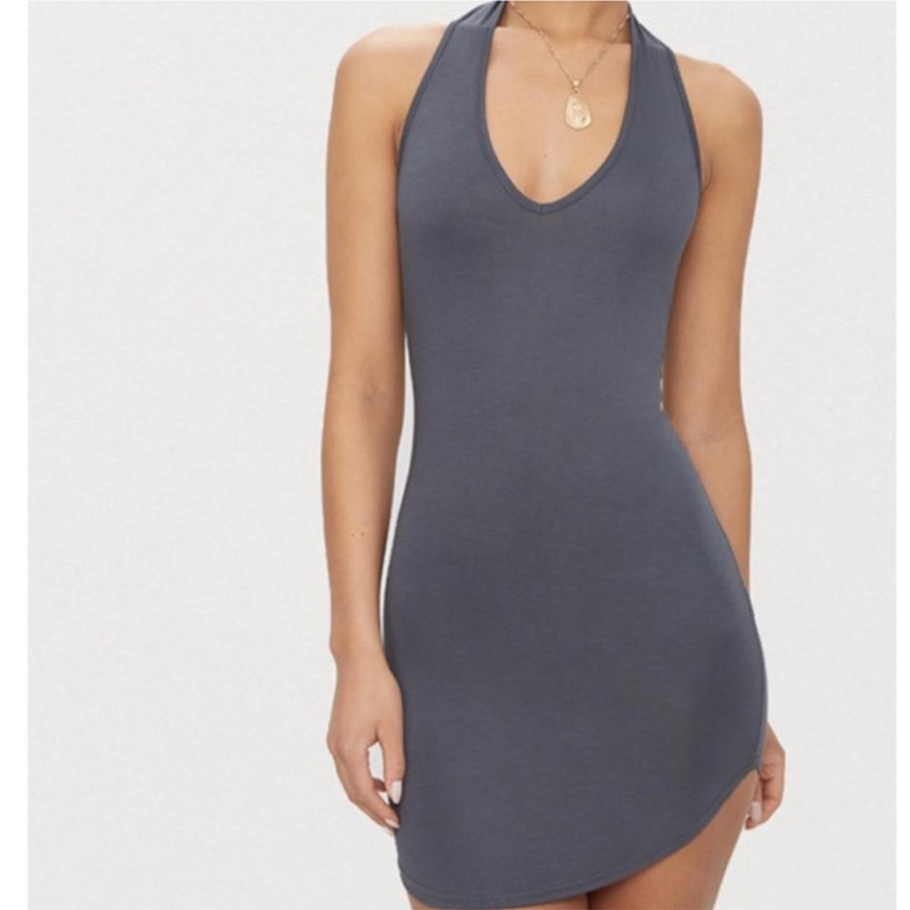 PLT Charcoal halter dress! Only worn once.... Depop