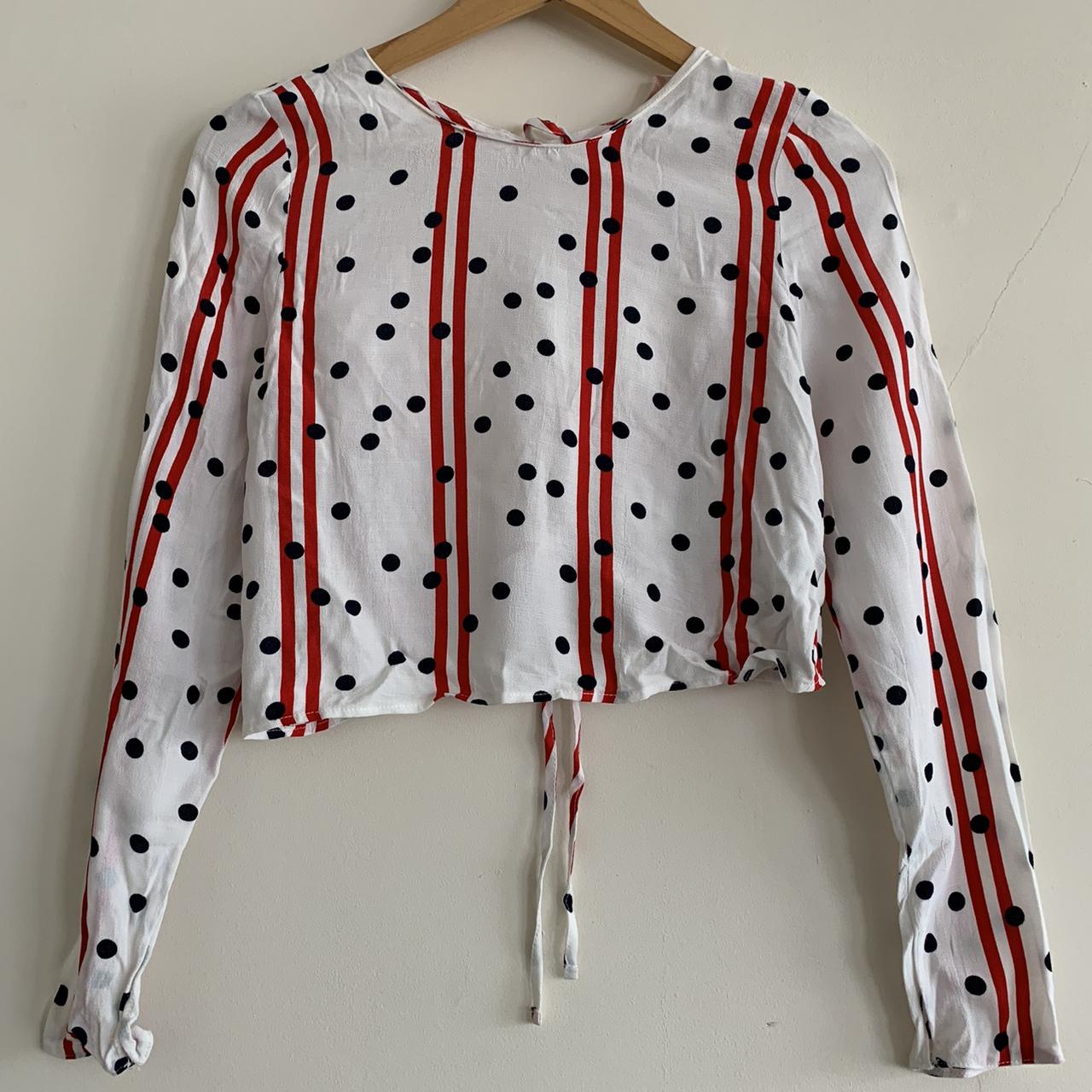 zara red polka dot shirt