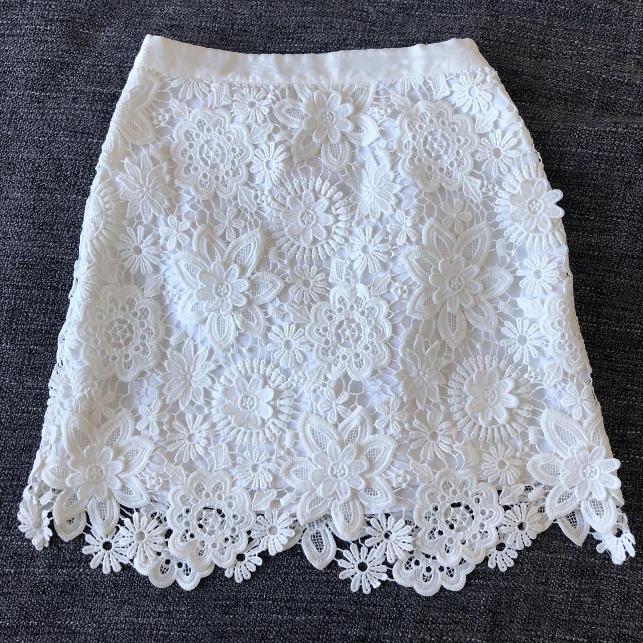 Topshop white lace miniskirt #topshop #skirt... - Depop