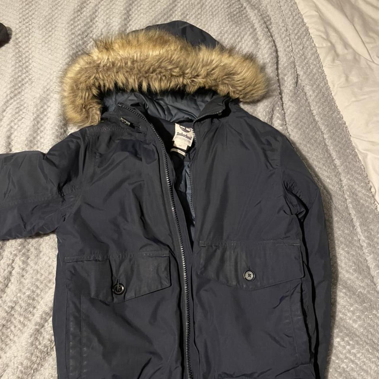 Timberland Jacket with Detachable Fur Hood Size... - Depop