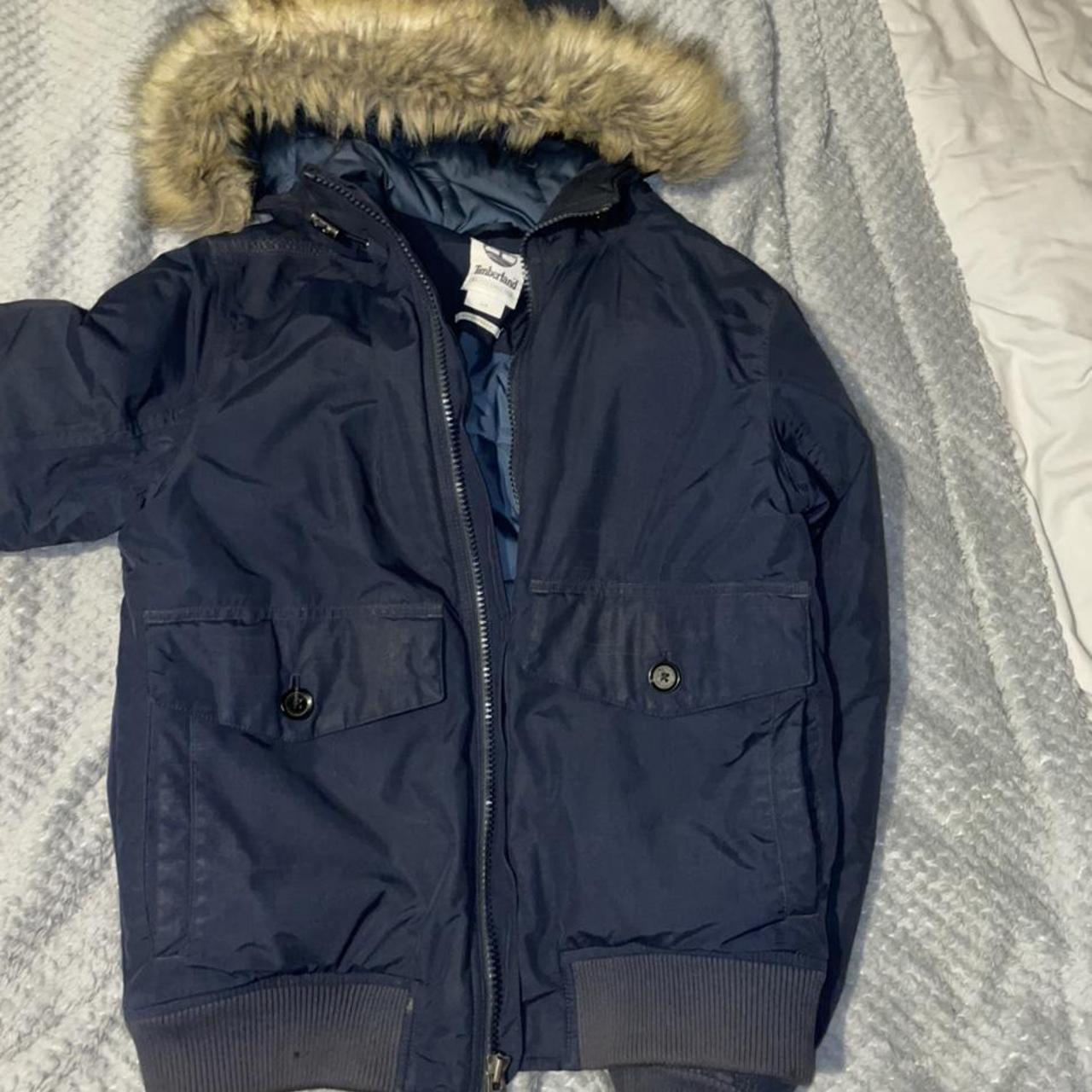 Timberland Jacket with Detachable Fur Hood Size... - Depop