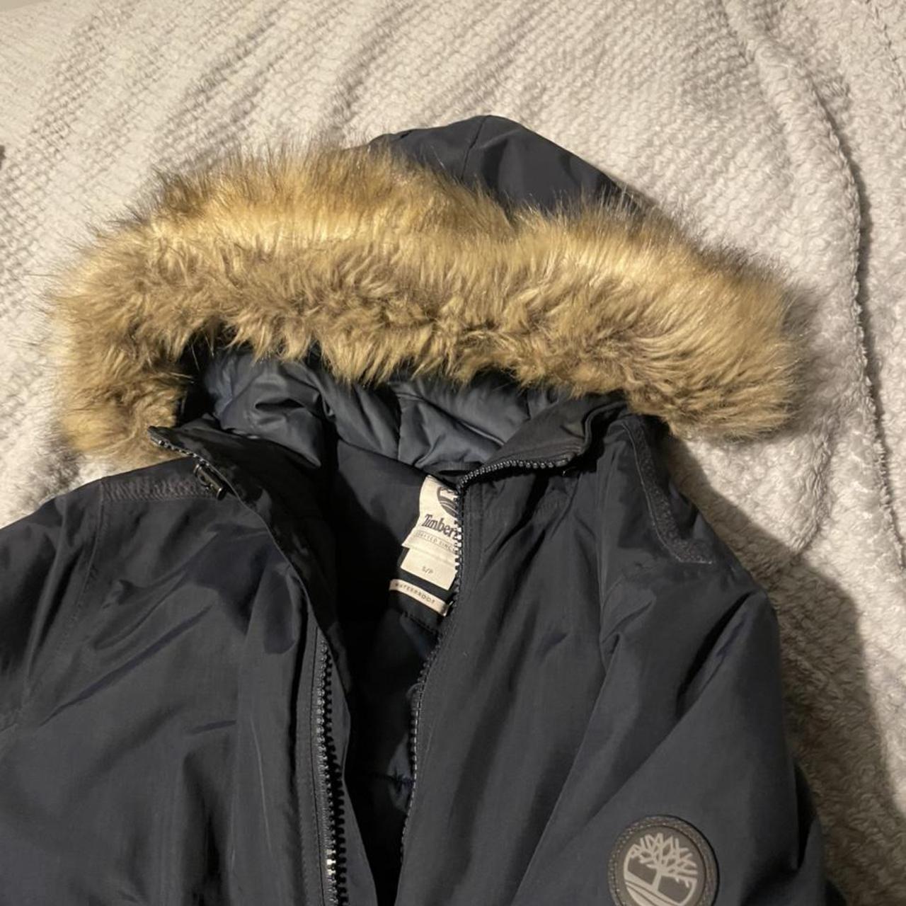 Timberland Jacket with Detachable Fur Hood Size... - Depop