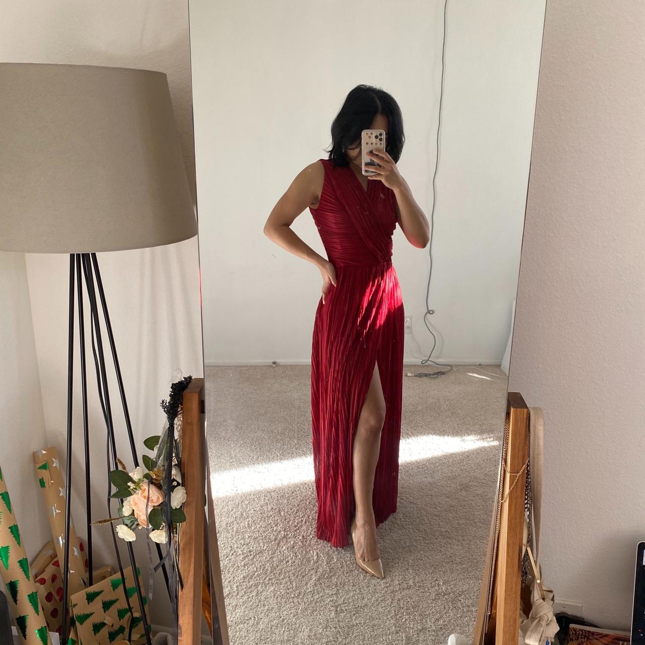 Halston Women's Red Dress | Depop