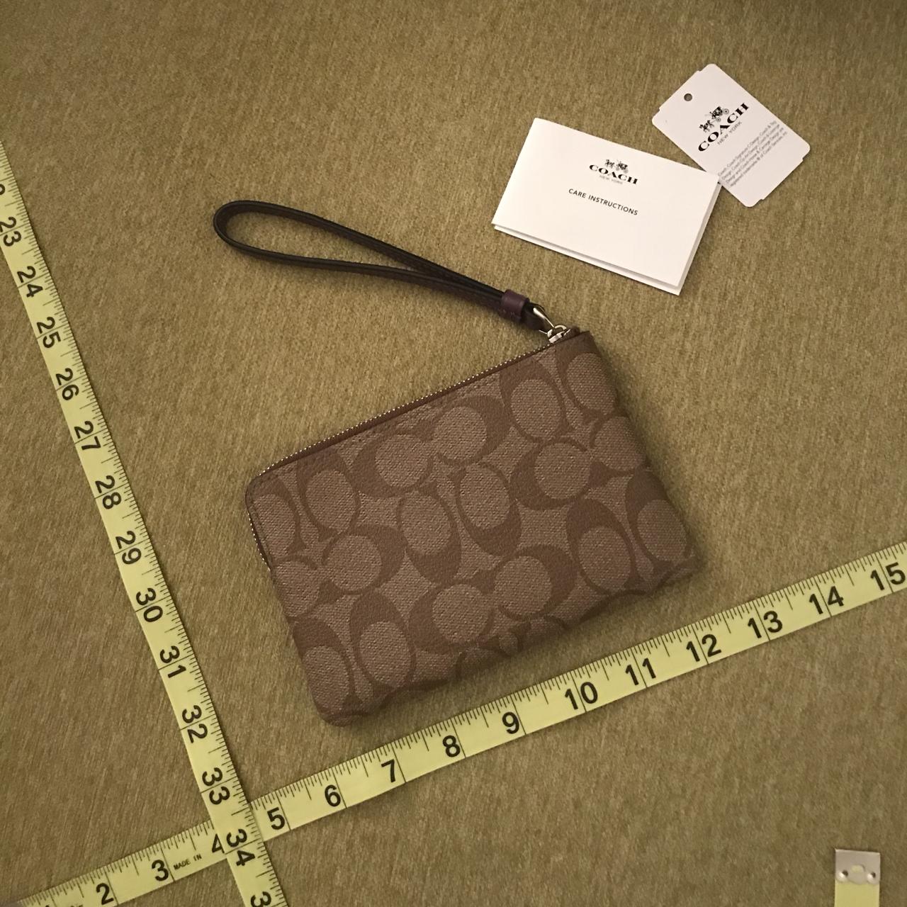 Coach Vintage Brown & Hot Pink Wristlet Wallet - Depop