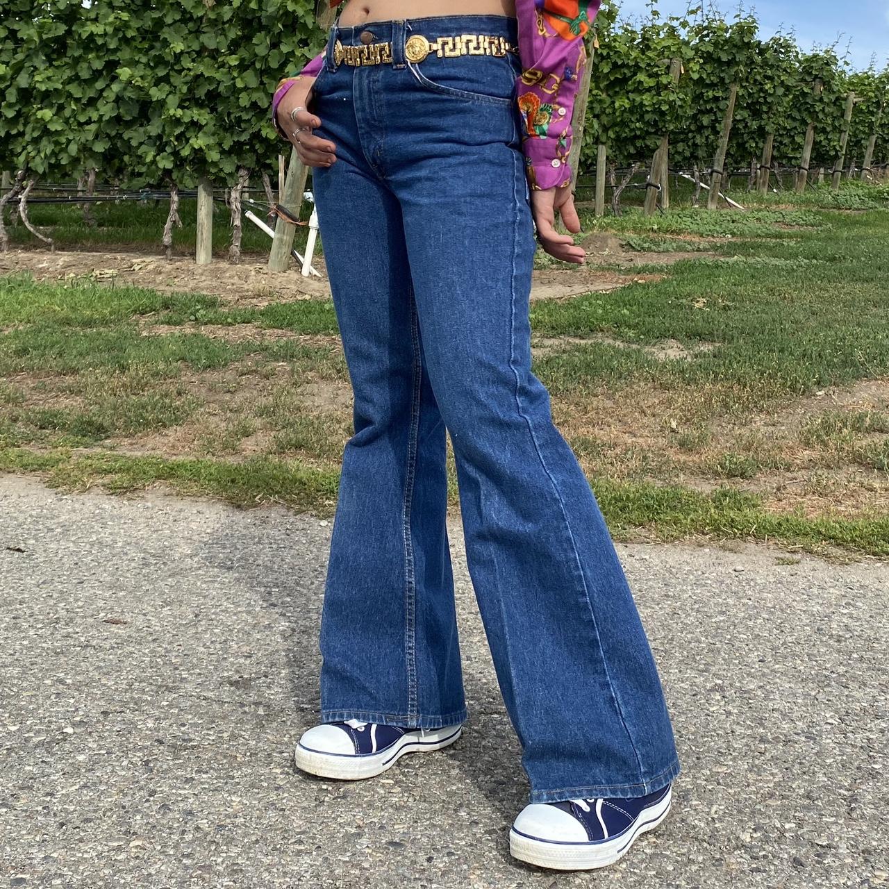 Vintage 70s bell bottom jeans by GWG made in Canada.... - Depop