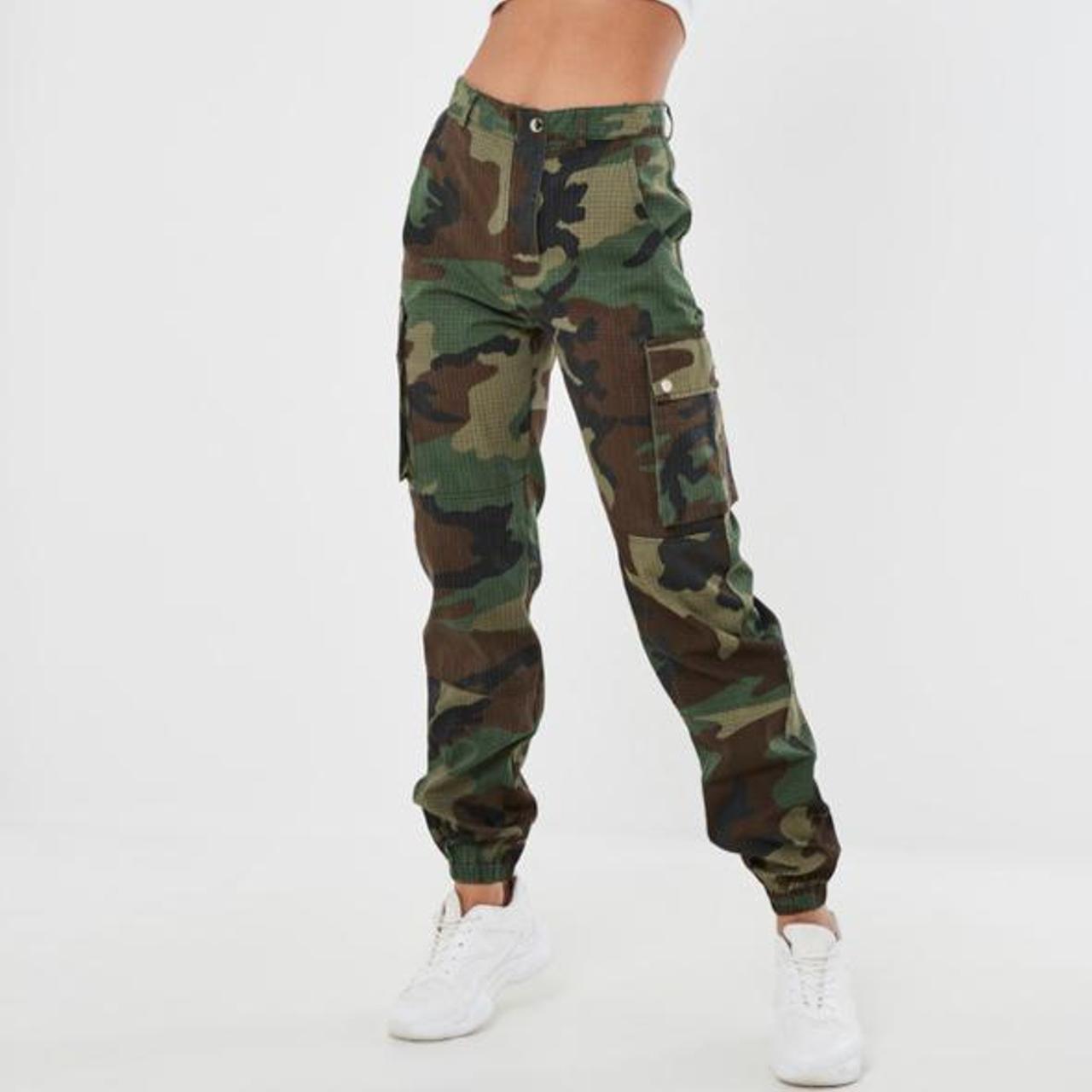 BİKELİFE Tile Camouflage Pattern Gabardine Trousers with Cargo Pockets -  Trendyol