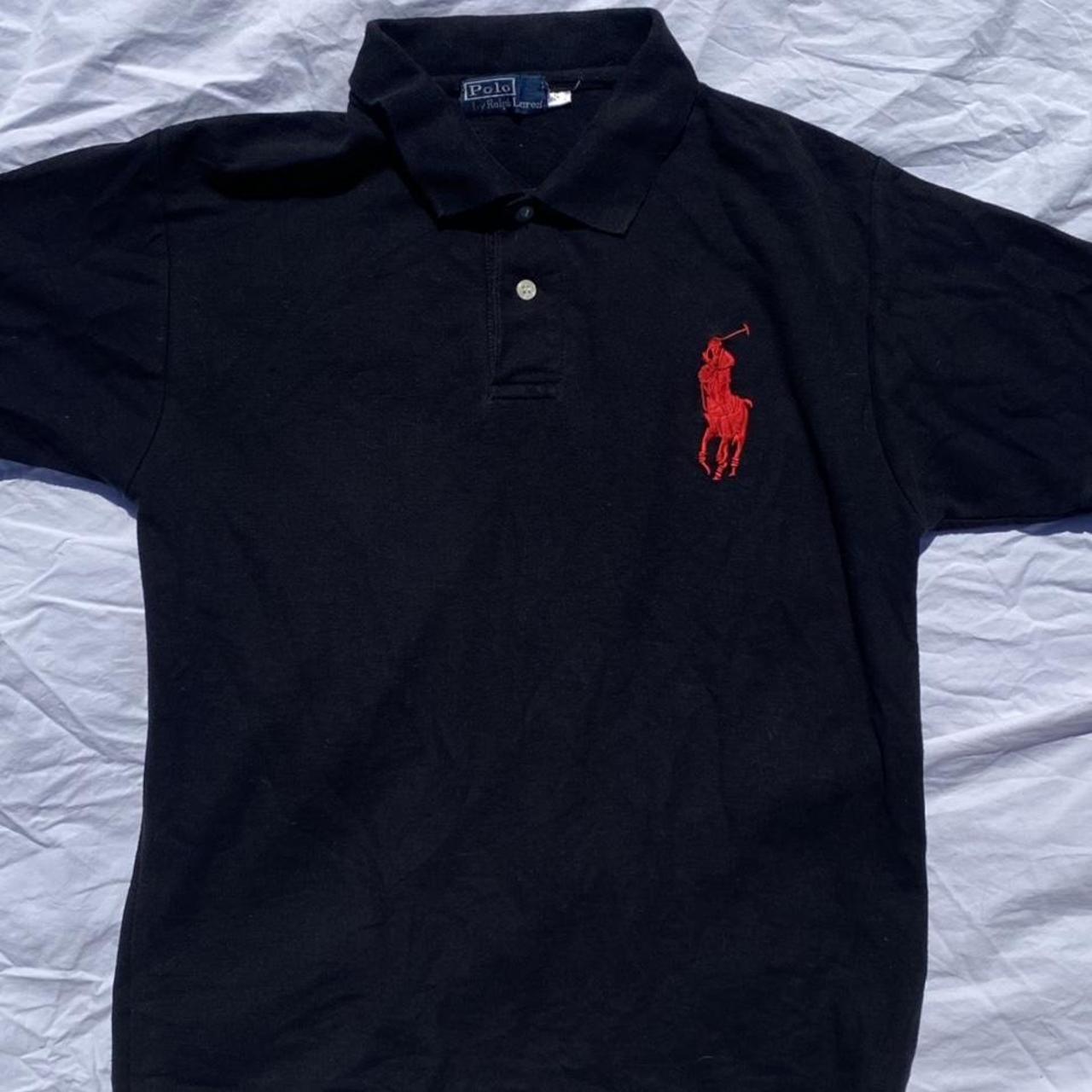 Polo Ralph Lauren Women's Black and Red Polo-shirts | Depop