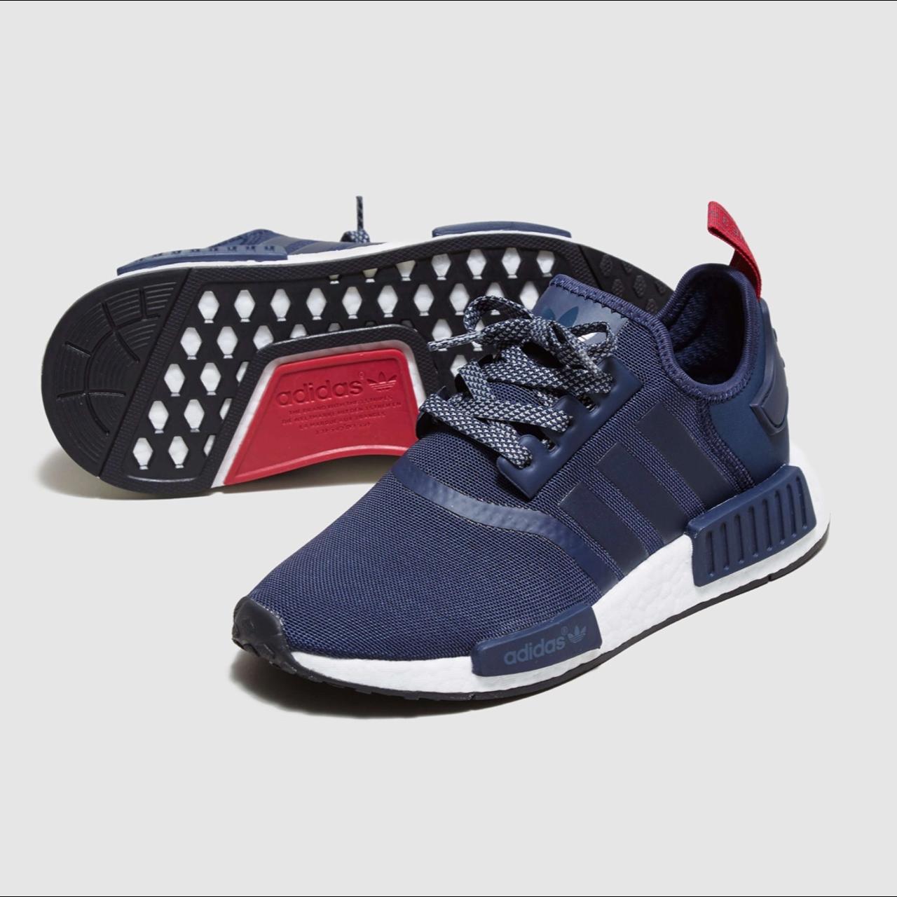 Adidas women nmd trainers. Navy and red. Worn twice. Depop